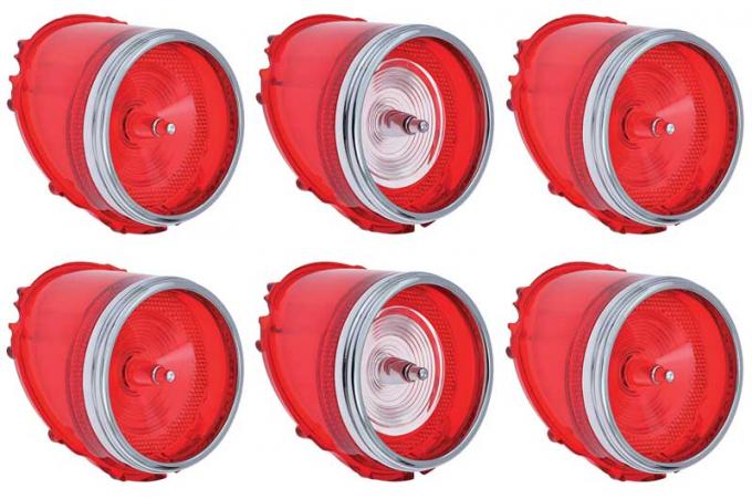 OER 1965 Impala Tail Lamp Lens and Back Up Lamp Lens Set *881262