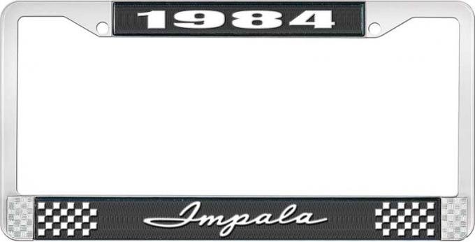 OER 1984 Impala Style #1 Black and Chrome License Plate Frame with White Lettering LF2248401A