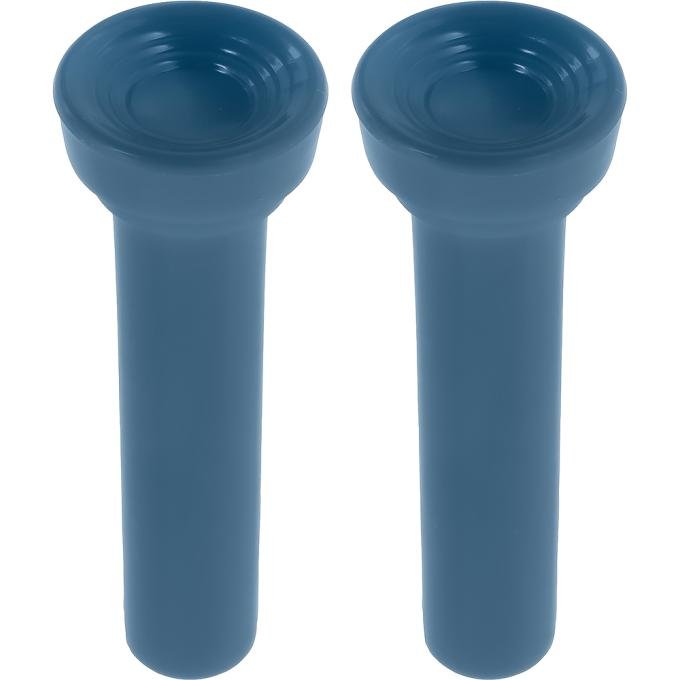 1961-66 GM, Door Lock Knobs,Flat Head Design, Self-Threaded, Medium Blue, Pair, Reproduction