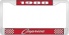 OER 1988 Caprice Style #1 Red and Chrome License Plate Frame with White Lettering LF2278801C