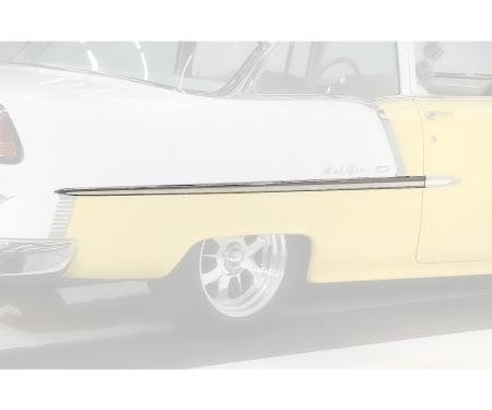1955 Chevrolet Bel Air, Quarter Panel Molding, 2 Door, Stainless Steel, RH, Passenger Side