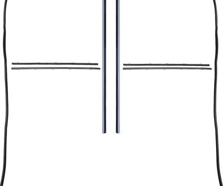 OER 1967-72 Chevy, GMC Truck, Glass Run & Window Felt-Anti Rattle Set, With Stainless Bead Felts, 8 Piece Set CR1062