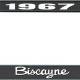 OER 1967 Biscayne Style #2 Black and Chrome License Plate Frame with White Lettering LF2266702A