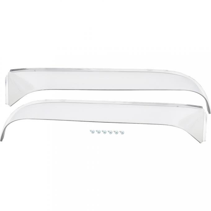 1955-59 Chevrolet, GMC Truck, Door Window Visor Shades, Polished Stainless, Pair