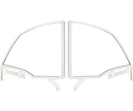 OER 1955-57 Bel Air, Star Chief, Convertible, Chrome Rear Quarter Window Frame Assembly Set, LH & RH TF400776