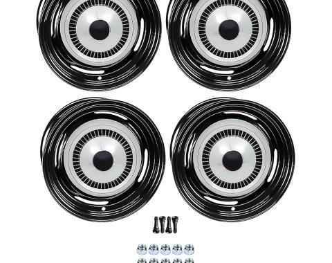 OER 1957 Chevrolet Factory Style 14" Staggered Steel Wheels, Dog Dish Style, 6", 7" Wide, 4-1/2", 4-3/4" Backspacing *881490