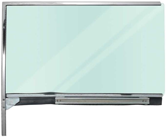 1955-57 2-Door Hardtop/Convertible Door Glass Assembly LH Green Tint