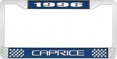 OER 1996 Caprice Style #2 Blue and Chrome License Plate Frame with White Lettering LF2279602B