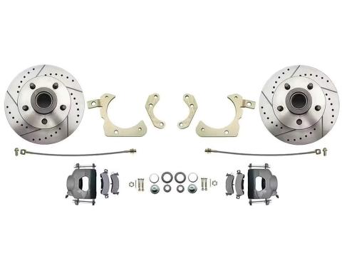 OER 1959-64 Impala / Full Size, Front Disc Brake Conversion Set, For Stock Spindle, Drilled and Slotted 11" Rotors BK2054B