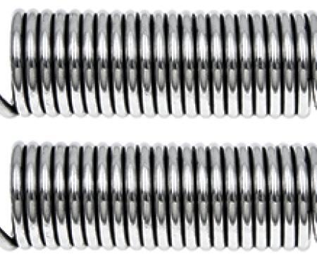 OER 1966-67 Nova, 1967-69 Camaro, 71-76 Impala, 76-77 Chevelle, El Camino, Hood Hinge Springs, Polished Stainless, RH & LH, Pair, Made in the USA! 153101