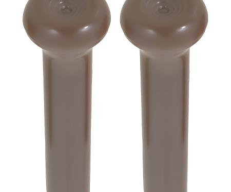 OER 1968-91 GM, Door Lock Knobs, Standard Interior, Smooth Design, Dark Saddle, Pair CLK818