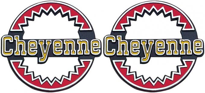 OER 1973-79 Chevrolet K5 BLAZER, "Cheyenne" Rear Quarter Panel Emblems, Pair *157543