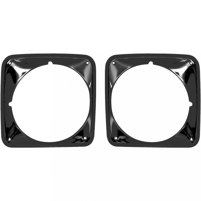 OER 1969-72 Chevy Pickup, Blazer, Suburban, Headlamp Bezel Set, LH and RH, Black 399070B