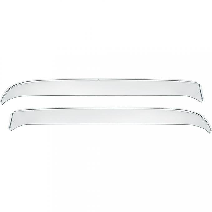 OER 1973-91 Chevy, GMC Truck, Door Window Visor Shades, Polished Stainless, Pair T70840