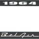 OER 1964 Bel Air Black and Chrome License Plate Frame with White Lettering LF2256401A