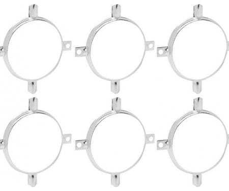 1961 Chevrolet Impala, Tail Lamp / Back-up Lamp Trim Ring Ornament Bezel Set, 6-Pieces
