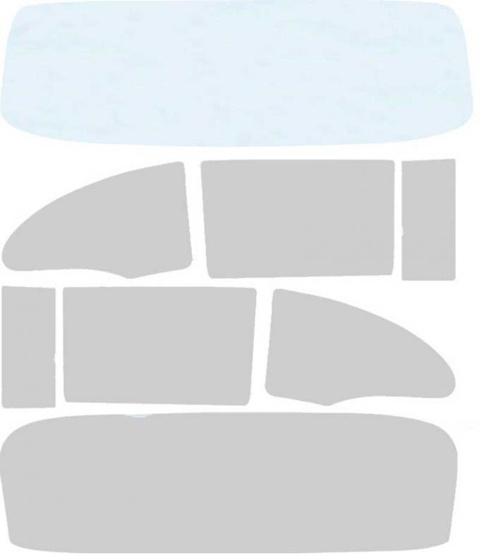 OER 1955-56 Chevrolet 2 Door Sedan/Club Coupe Glass Set Clear/Grey Custom Tint 8 Pieces TF42016D