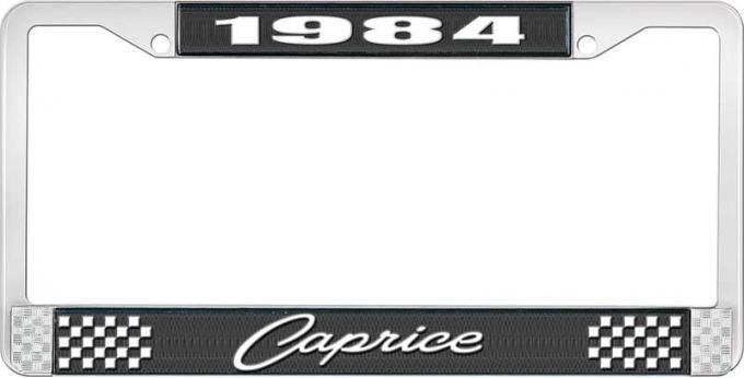 OER 1984 Caprice Style #1 Black and Chrome License Plate Frame with White Lettering LF2278401A