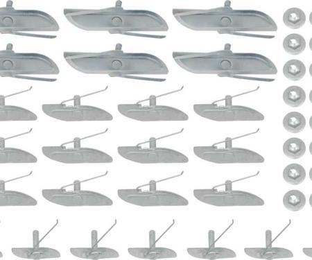 1957 Chevrolet Bel Air, 210, Long Lower Quarter Panel Molding Clip Set