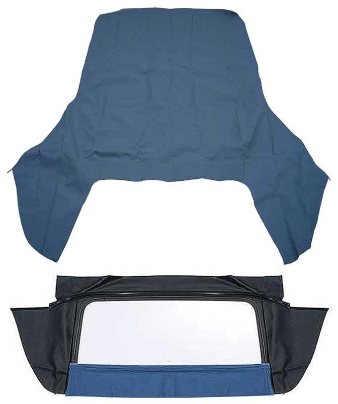 1971-76 GM B-Body, Convertible Top Kit, With Plastic Window, With Zipper, Vinyl, Dark Blue
