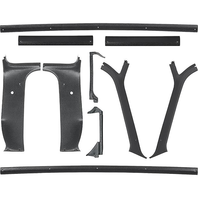 1973-80 Chevrolet, GMC Pickup, Interior Headliner Molding Kit, 10 Piece Set, ABS and Steel Moldings