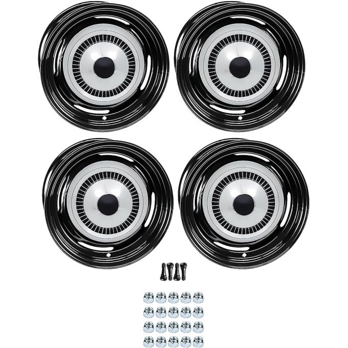 OER 1957 Chevrolet Factory Style 15" Steel Wheels, Dog Dish Style, 7" Wide, 4-3/4" Backspacing *881506