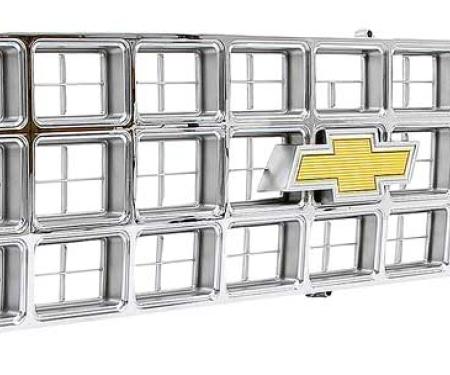 OER 1980 Chevy Pickup, Blazer, Suburban, Grill Assembly, w/Bow Tie Emblem, Argent Gray/Chrome 14007551