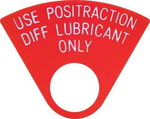 1964-81 GM, Rear End Positraction Tag, Red, 12 Bolt, 1" Tag 14407