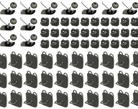 OER 1962-66 Chevrolet Pickup, Side Molding Clip Set, Upper and Lower, Short Bed, 86-Pieces T1464