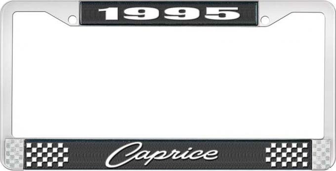OER 1995 Caprice Style #1 Black and Chrome License Plate Frame with White Lettering LF2279501A