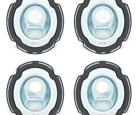 OER 1965 Chevy Biscayne, Tail Light & Back Up Light Housing Base, 4 Piece Set *881279