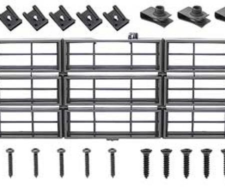 OER 1979-80 Chevrolet Pickup Grill and Rectangular Headlamp Bezel Set - Emblem Delete - Charcoal Gray *881332