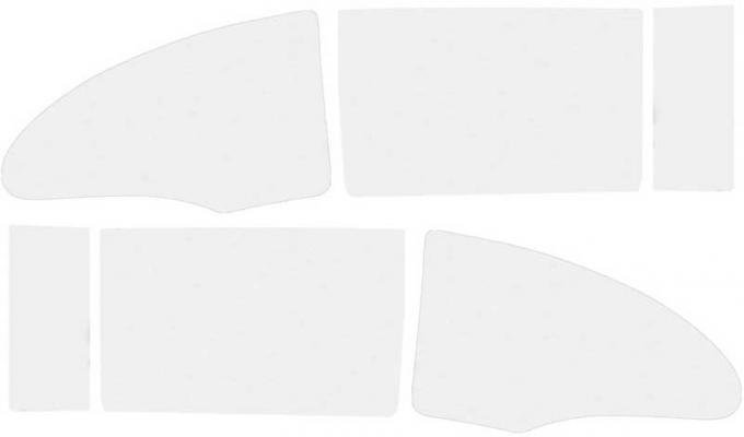 1955-57 Chevrolet Utility Sedan 6-Piece Side Window Glass Set, With Fixed Quarter Glass, Gray Custom Tint