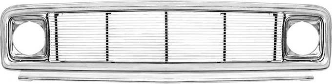 1969-72 Chevy Pickup, Blazer, Suburban, Custom Grill Assembly, Chrome Billet, with 8mm Thick Insert Bars