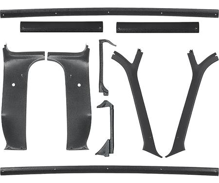 OER 1973-80 Chevrolet, GMC Pickup, Interior Headliner Molding Kit, 10 Piece Set, ABS and Steel Moldings *15251
