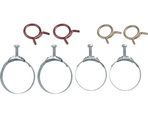 OER 1958-68 Radiator And Heater Hose Clamp Set, Includes 5/8", 3/4" Corbin Clamps, 2-1/16", 2-1/4" Tower Clamps, 8-Piece Set *R085677