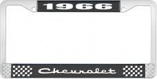OER 1966 Chevrolet Style #2 Black and Chrome License Plate Frame with White Lettering LF2236602A