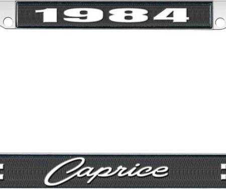 OER 1984 Caprice Style #1 Black and Chrome License Plate Frame with White Lettering LF2278401A