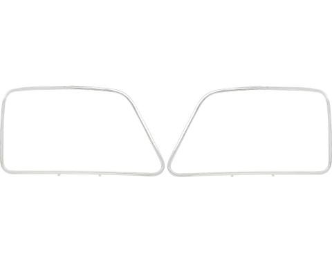 OER 1949-1955 Chevrolet, GMC Pickup Truck, Door Window Frame Molding, Stainless Steel, LH & RH, Pair 14855