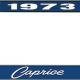 OER 1973 Caprice Style #1 Blue and Chrome License Plate Frame with White Lettering LF2277301B