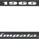 OER 1966 Impala Style #4 Black and Chrome License Plate Frame with White Lettering LF2246604A