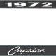 OER 1972 Caprice Style #1 Black and Chrome License Plate Frame with White Lettering LF2277201A