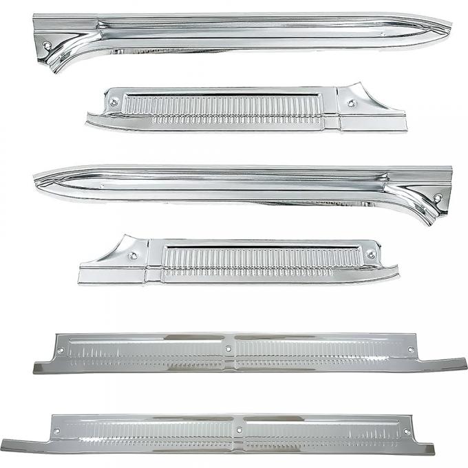 OER 1973-89 Chevy, GMC Crew Cab, Suburban, Front and Rear Door Sill Plate Set, LH and RH, 6 Piece Set *153307