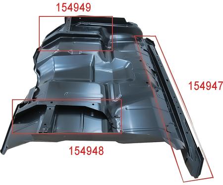 1973-91 Chevy, GMC Pickup, Cab Floor Support Brace Assembly, LH Driver Side