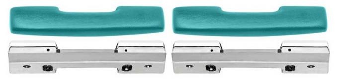 OER 1965-67 Nova, 1967 Camaro / Firebird Turquoise/Aqua Standard Front Arm Rest Kit *R4806