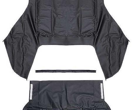 1971-76 GM B-Body, Convertible Top Kit, With Glass Window, Without Defroster, Canvas, Black