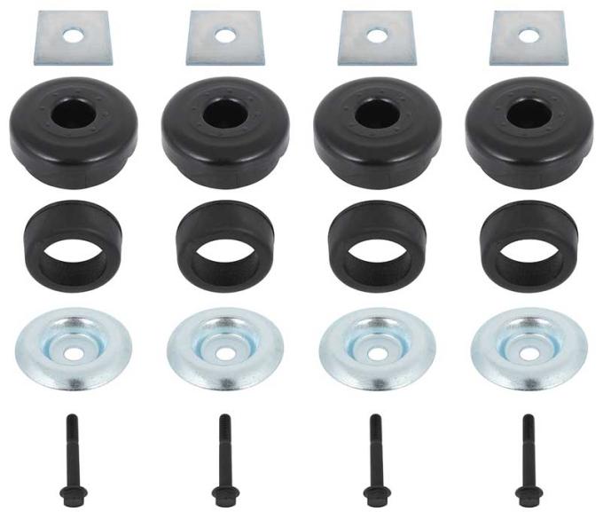 OER 1984-87 Chevy, GMC Pickup, Standard Cab Mount Bushing Set, Front & Rear, 4 Bushings, with Hardware, 20 Total Pieces T71212