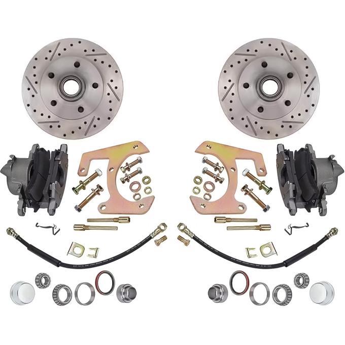 OER 1947-59 Chevrolet, GMC Pickup, Front 5 Lug Disc Brake Conversion Set, 5 x 4-3/4" Lug Pattern, Drilled and Slotted 11" Rotors PB10219B