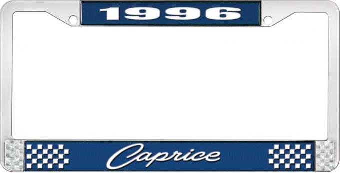 OER 1996 Caprice Style #1 Blue and Chrome License Plate Frame with White Lettering LF2279601B