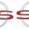 1964 Chevrolet Impala, "SS" Quarter Panel Emblems, with Hardware, Pair, GM Licensed